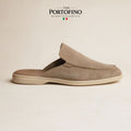 Sand Suede Mule by The Portofino, side view