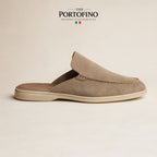 Sand Suede Mule by The Portofino, side view