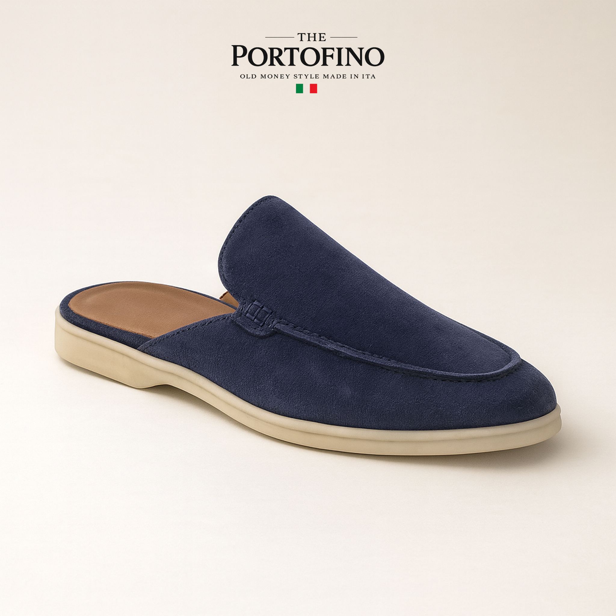 Navy Suede Mule