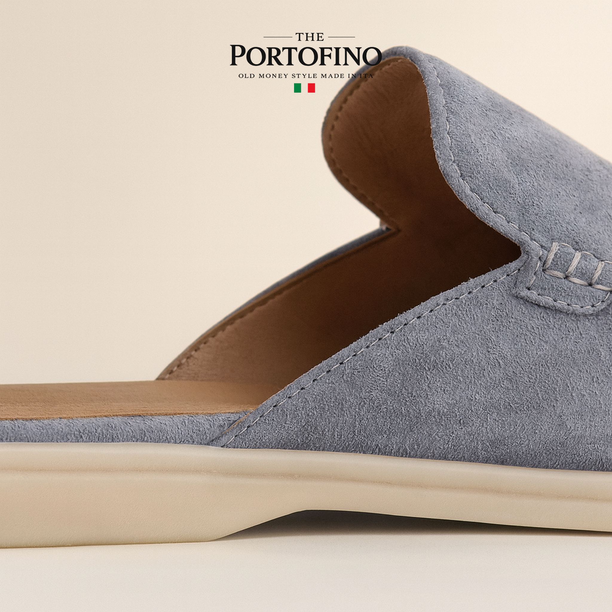 Powder Blue Suede Mule, detail