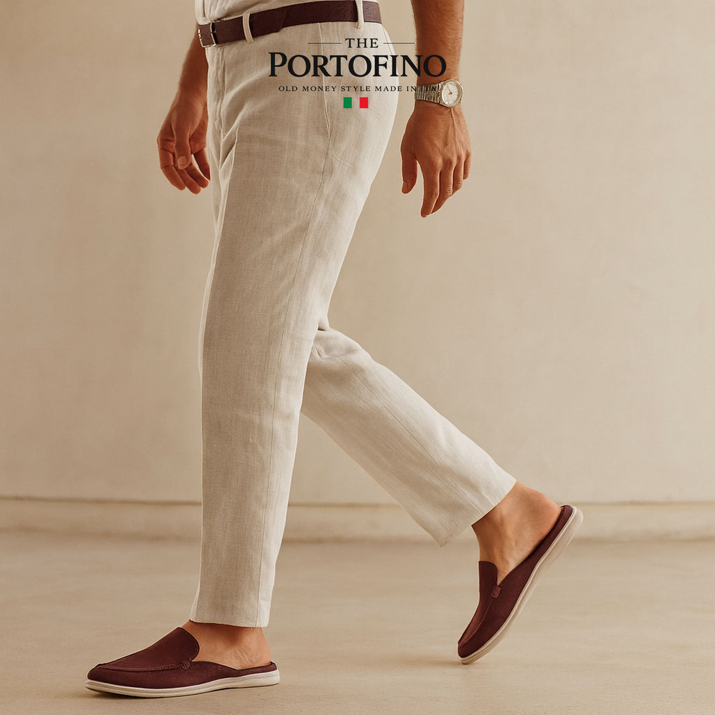Aubergine Suede Mule, worn