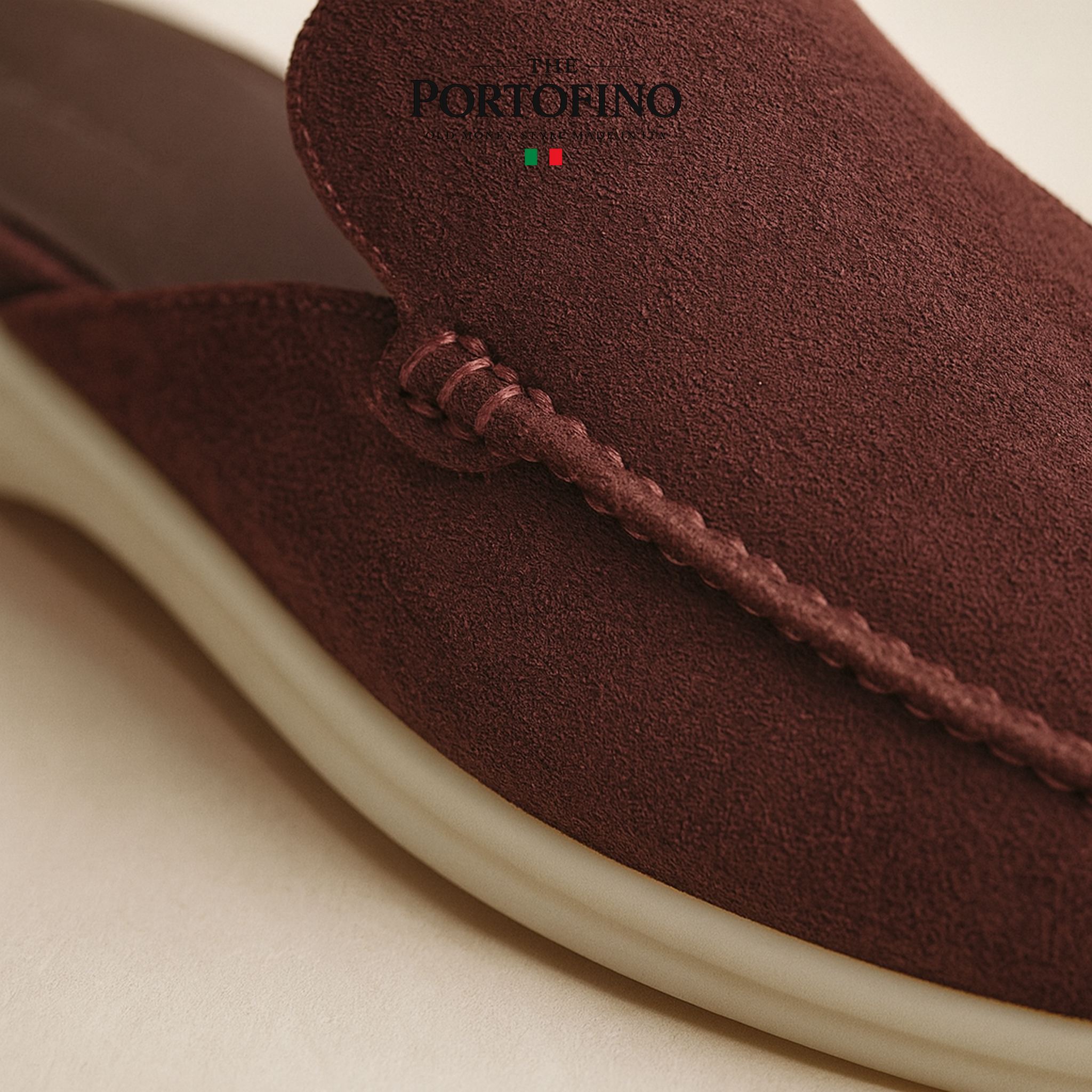 Aubergine Suede Mule, suede close-up
