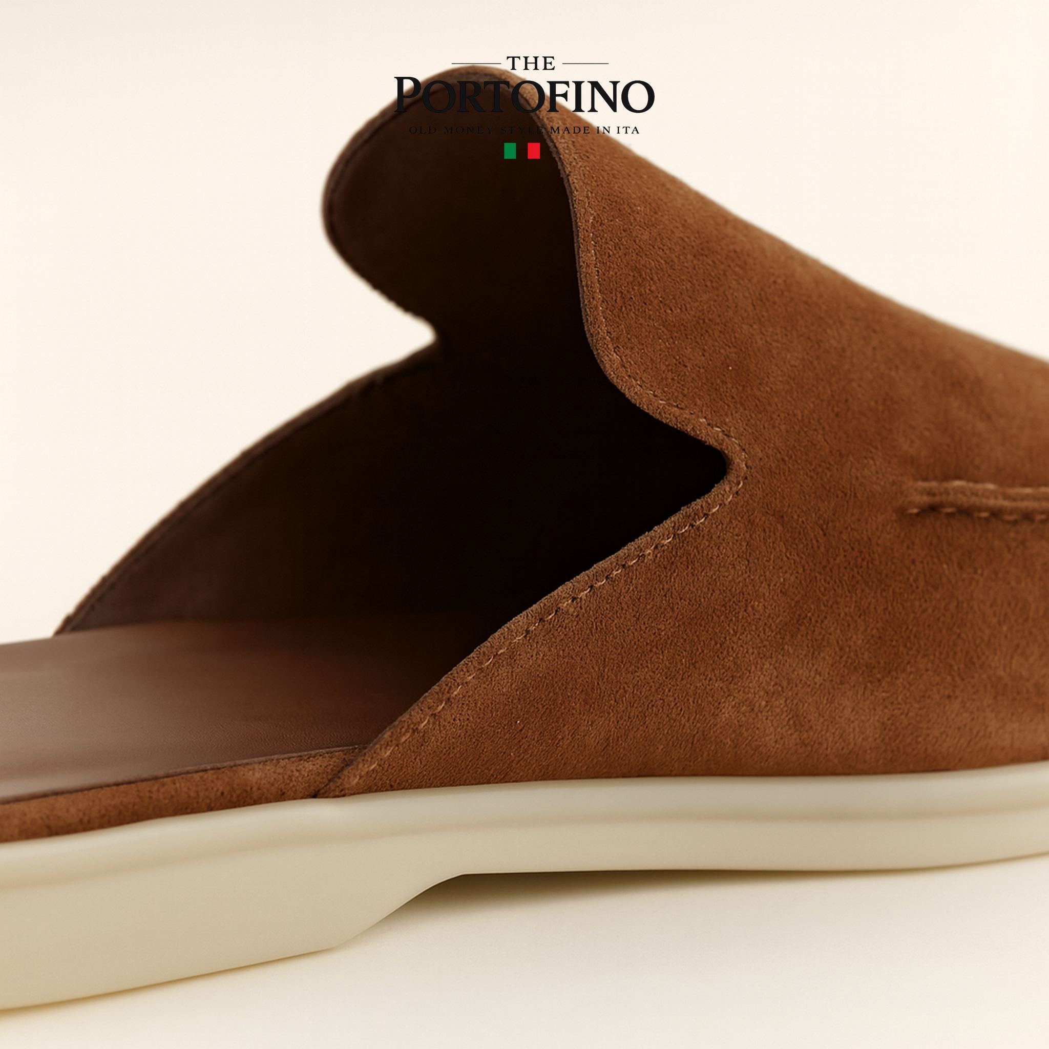 Cognac Suede Mule, detail