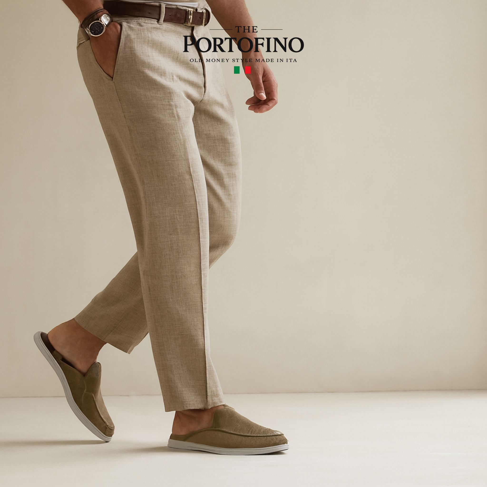 Olive Suede Mule, worn