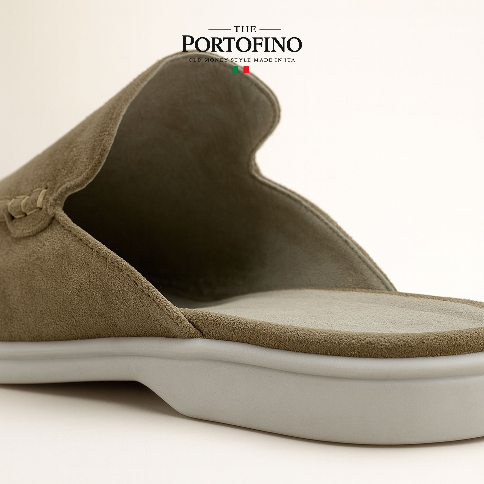 Olive Suede Mule, detail