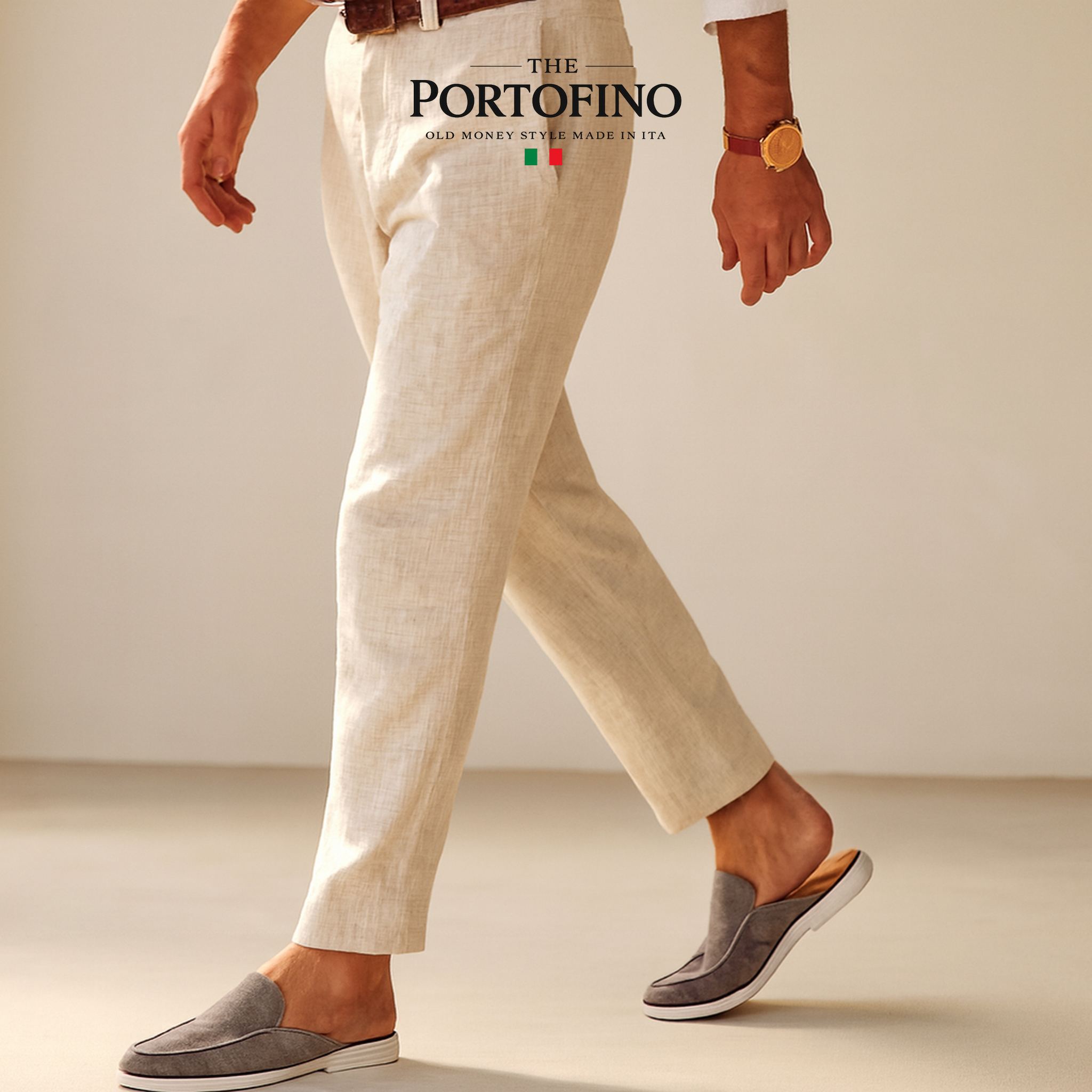 Stone Grey Suede Mule, worn