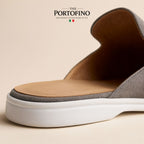 Stone Grey Suede Mule, detail