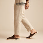 Espresso Suede Mule, worn