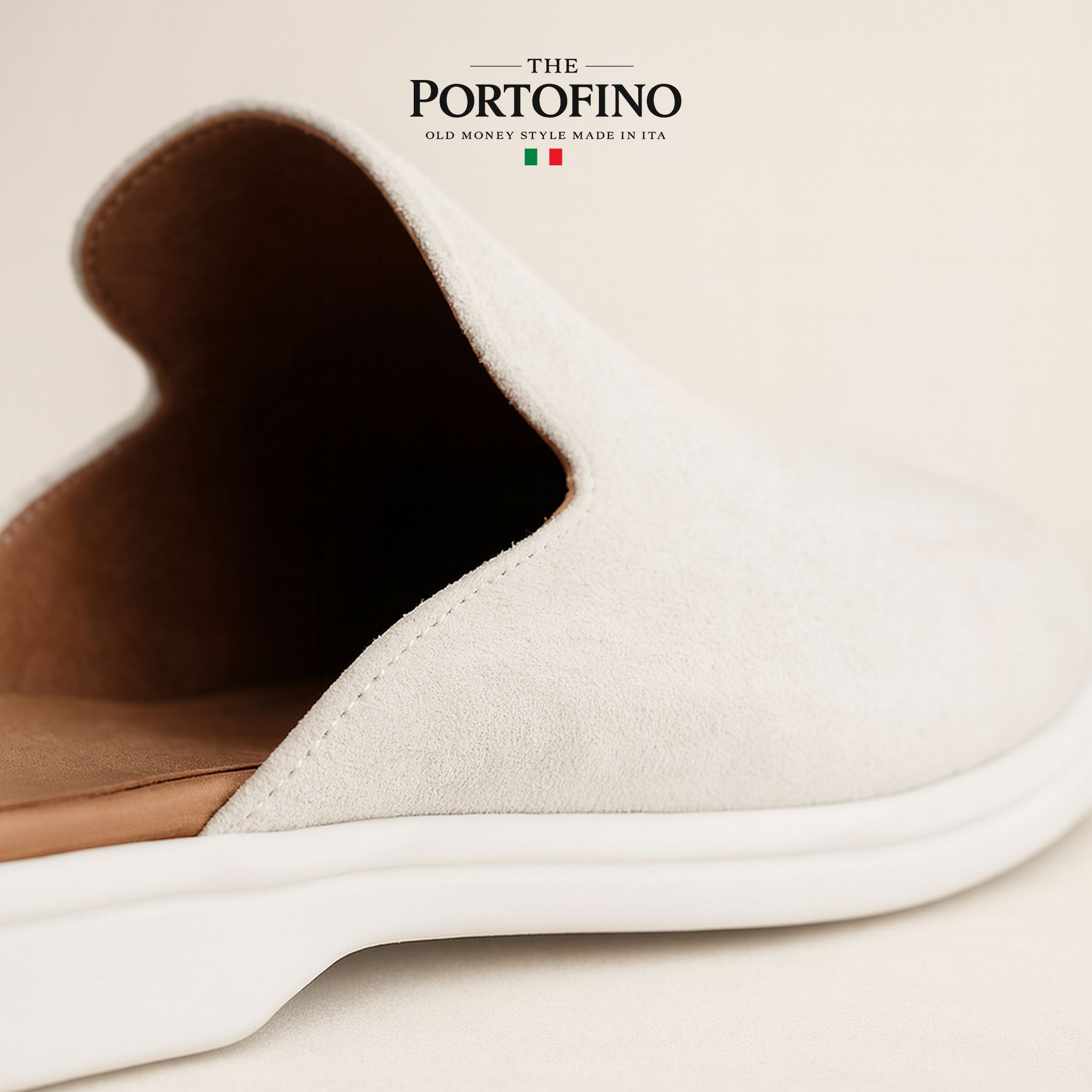 Ivory Suede Mule, detail