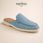 Powder Blue Croco Mule