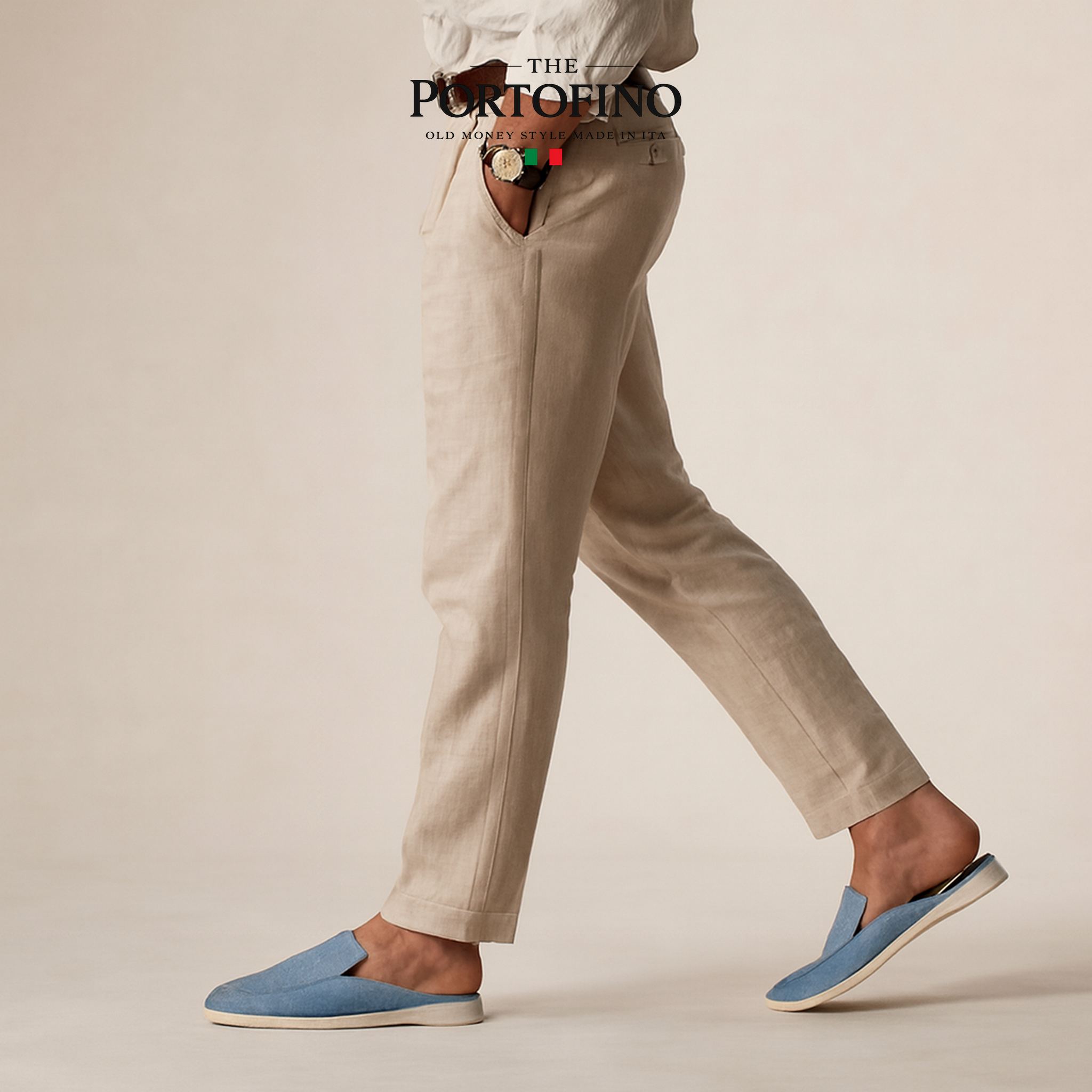 Powder Blue Croco Mule, worn