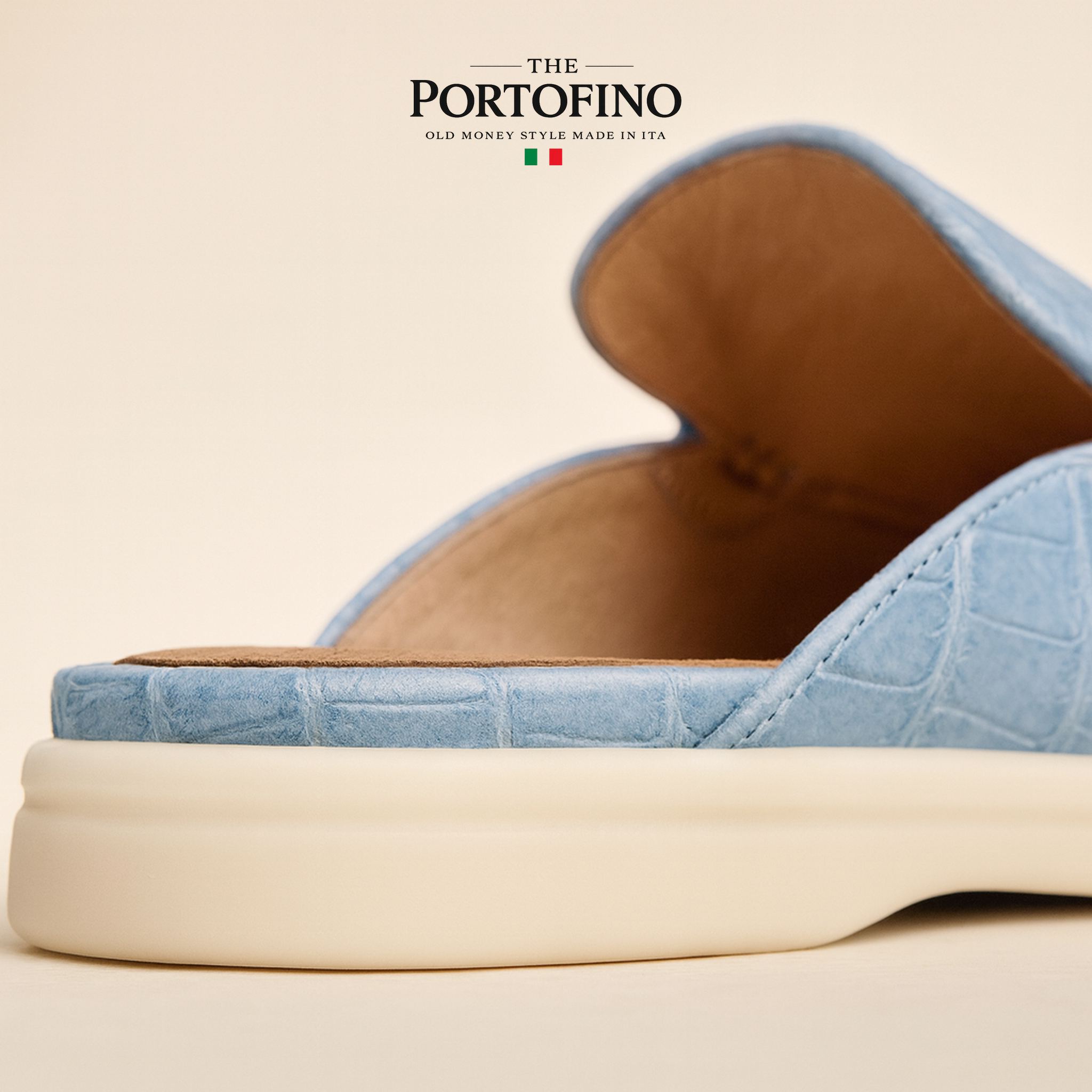 Powder Blue Croco Mule, detail