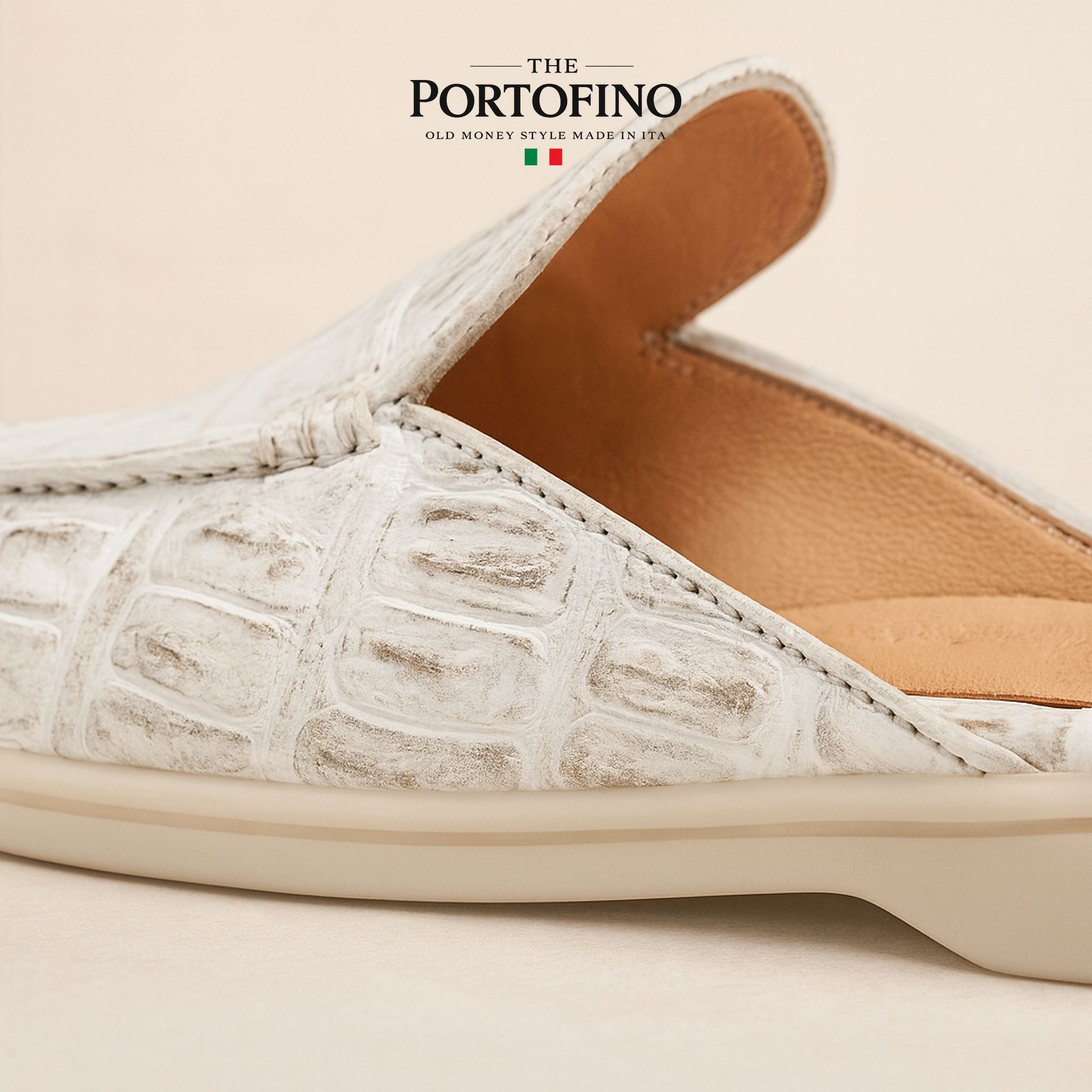 Ivory Croco Mule, detail
