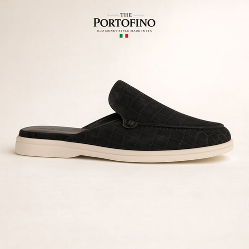 Black Croco Mule