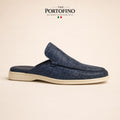 Navy Croco Mule