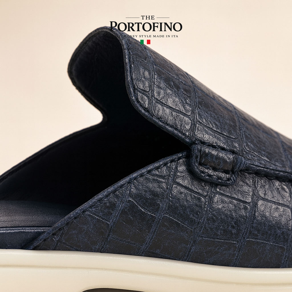 Midnight Croco Mule, detail