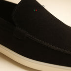 Black Riviera Loafer, suede close-up