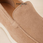 Blush Riviera Loafer, suede close-up