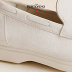 White Riviera Loafer, suede close-up