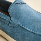 Sky Blue Riviera Loafer, suede close-up
