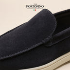 Navy Riviera Loafer, suede close-up