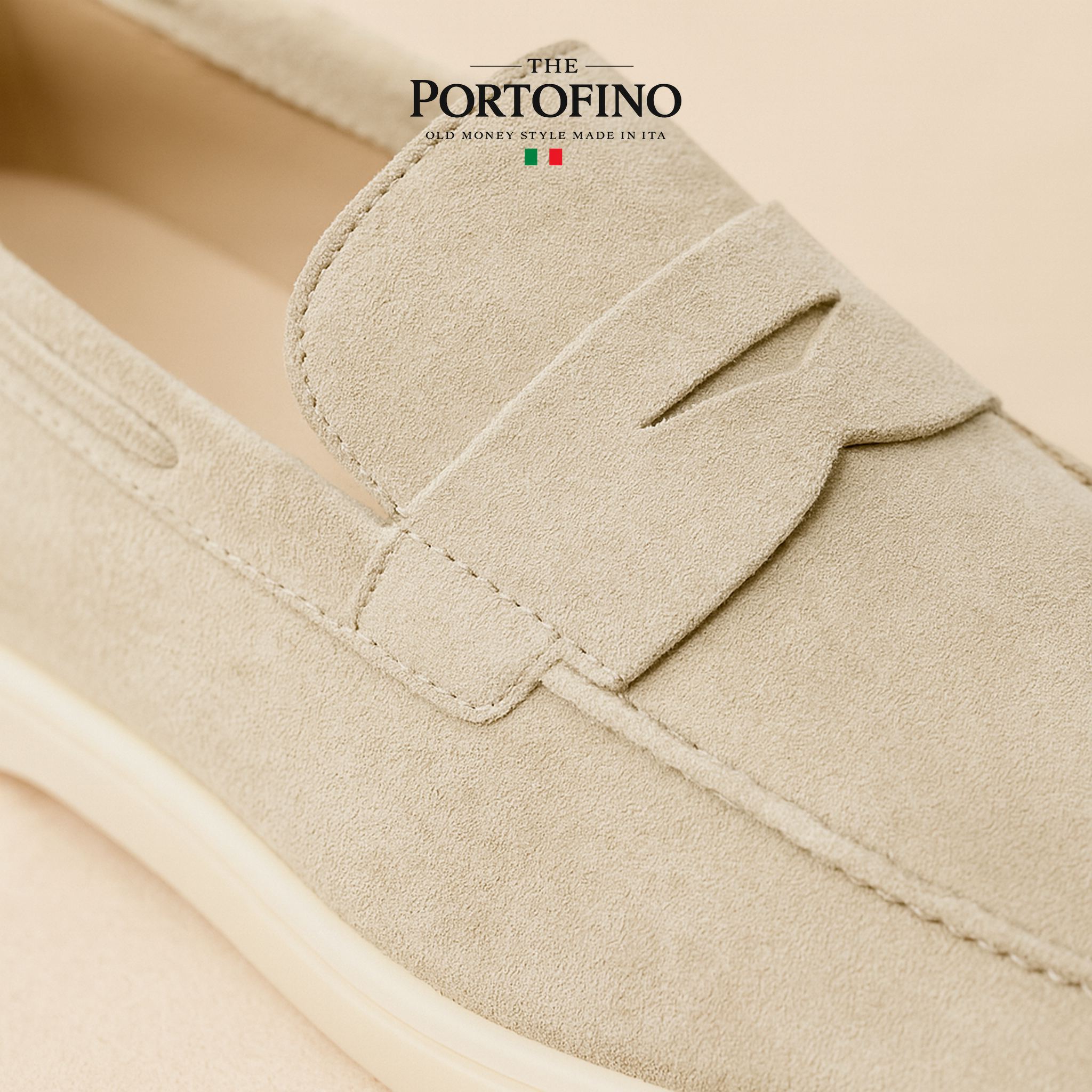 Ivory Riviera Loafer, suede close-up