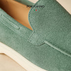 Sage Riviera Loafer, suede close-up