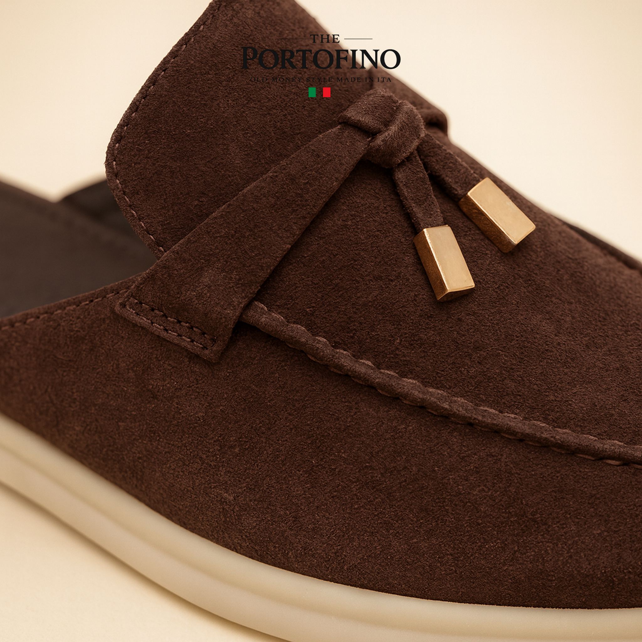 Espresso Bit Mule, suede close-up