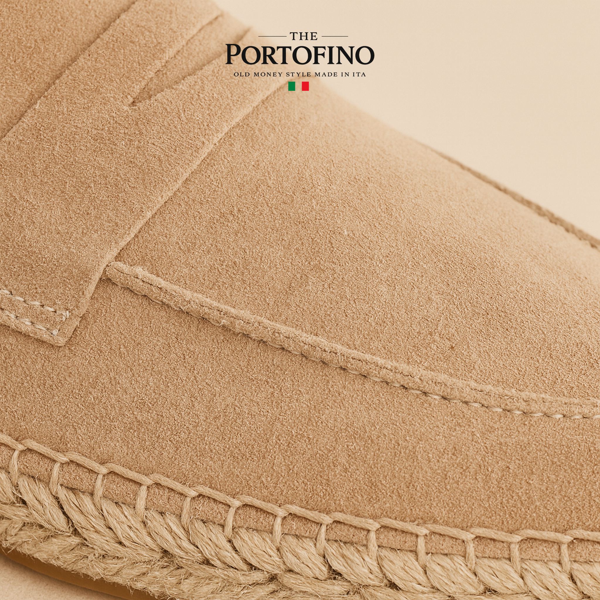 Sand Espadrille Loafer, close-up