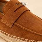 Cognac Espadrille Loafer, close-up