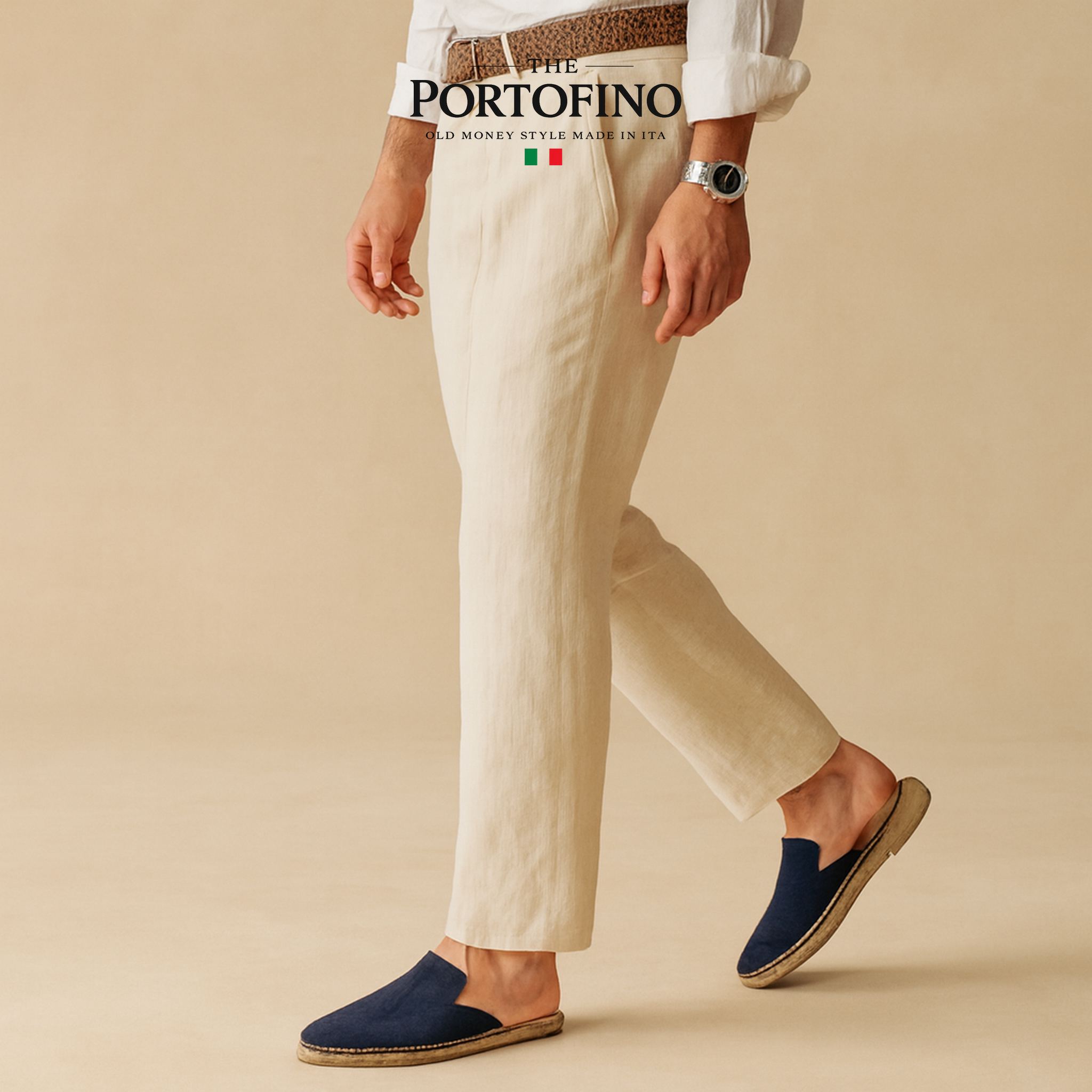 Navy Espadrille Mule, worn