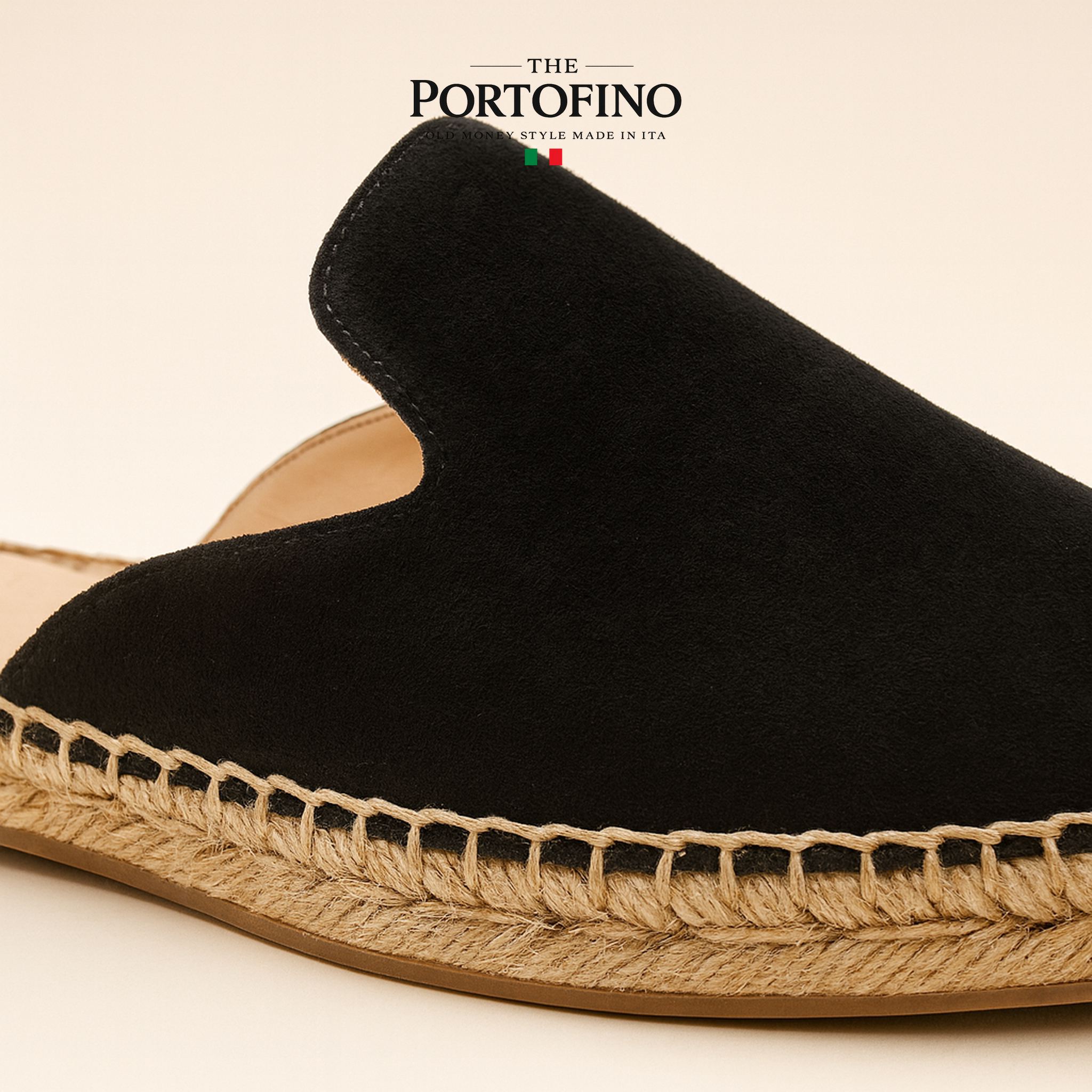 Black Espadrille Mule, detail