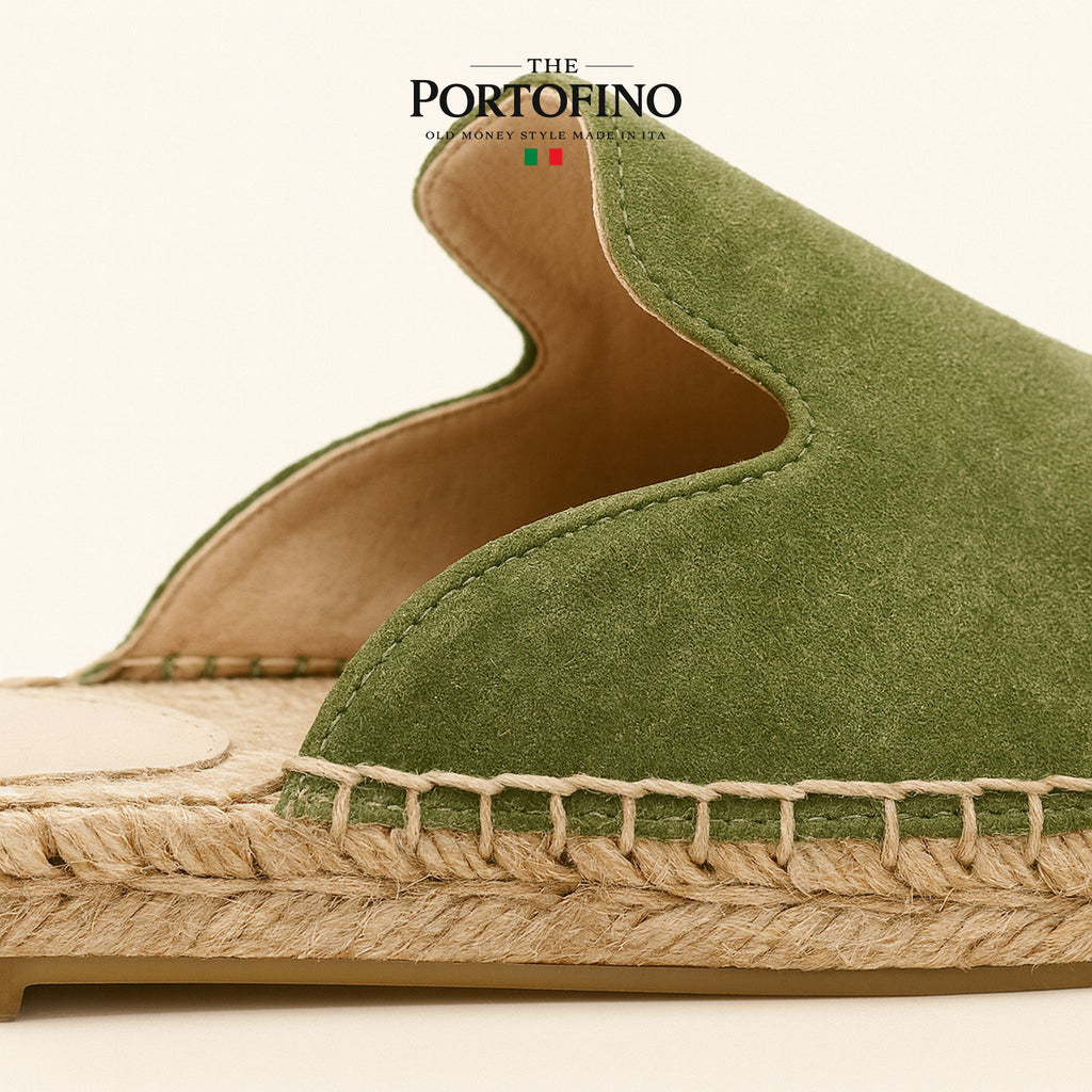 Olive Espadrille Mule, detail