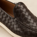 Espresso Woven Loafer, close-up of the weave