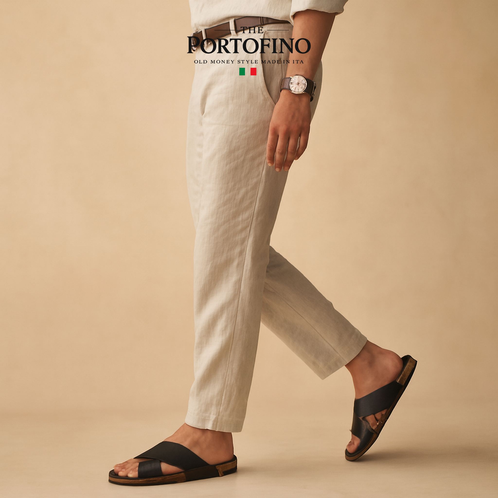 Black Cross Slide, worn outdoors
