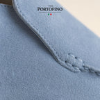 Sky Blue Riviera Boot, suede close-up