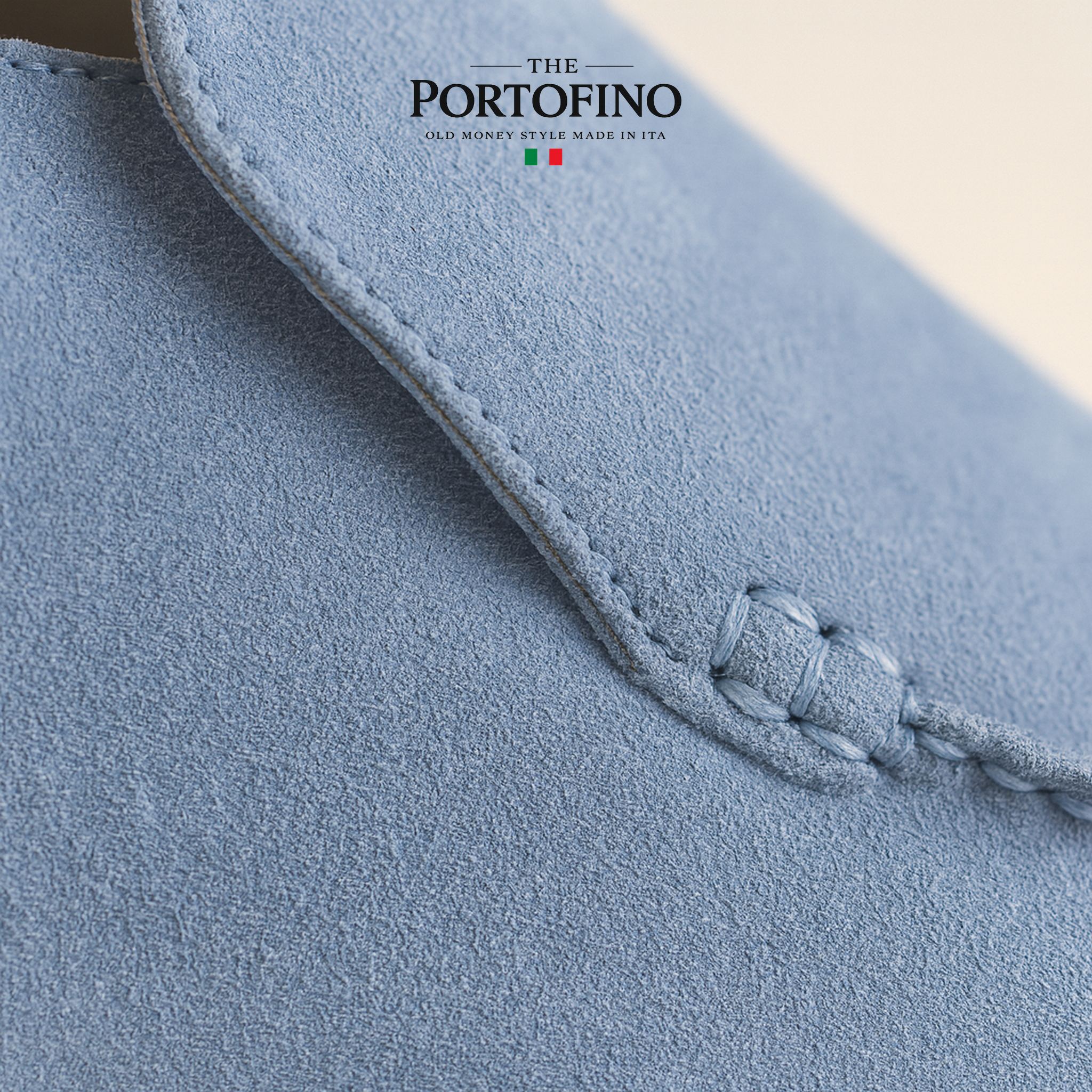 Sky Blue Riviera Boot, suede close-up