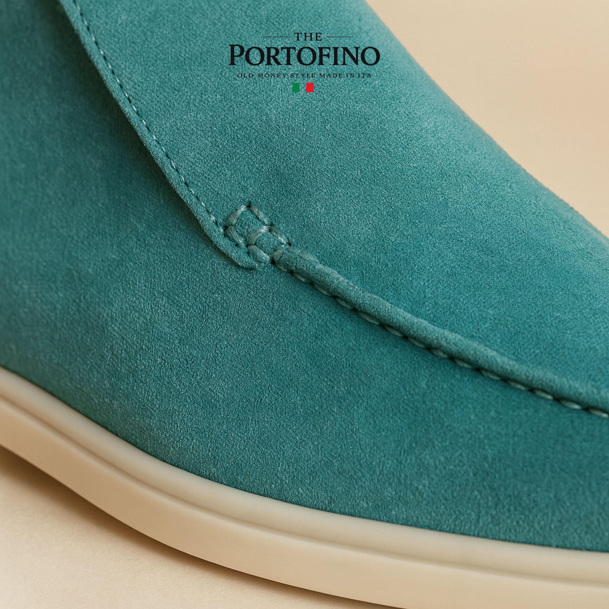 Turquoise Riviera Boot, suede close-up