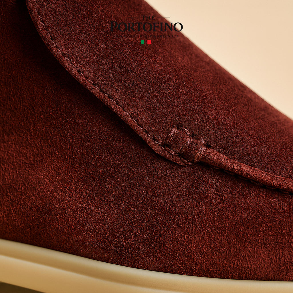 Bordeaux Riviera Boot, suede close-up